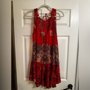 FREE PEOPLE Red Floral Dress SZ L
